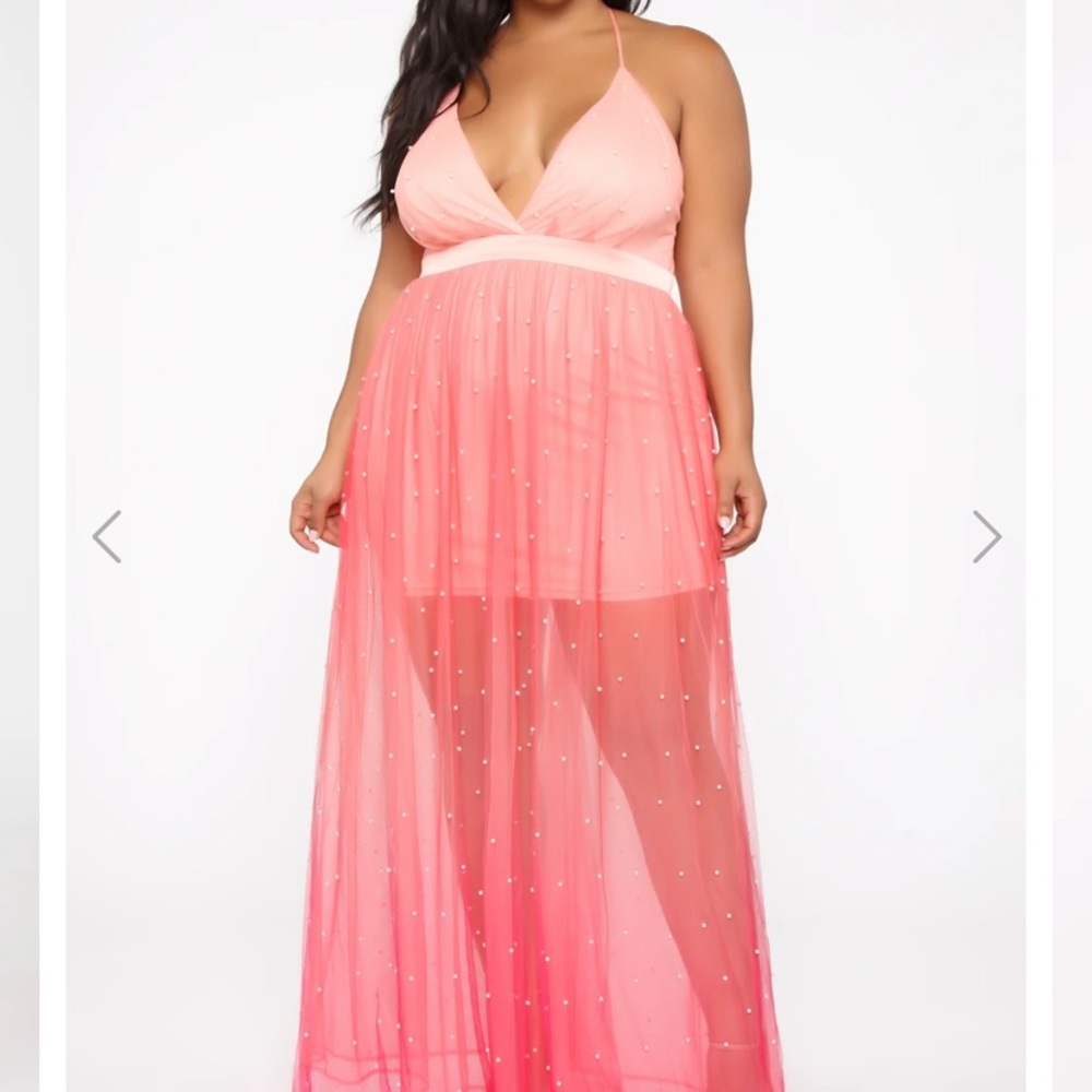 NWT 2x Walking On Clouds Ombre Maxi Dress -Coral